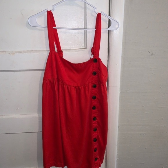Urban Outfitters Red Lindsay Button-Front Mini Dress - Picture 5 of 5